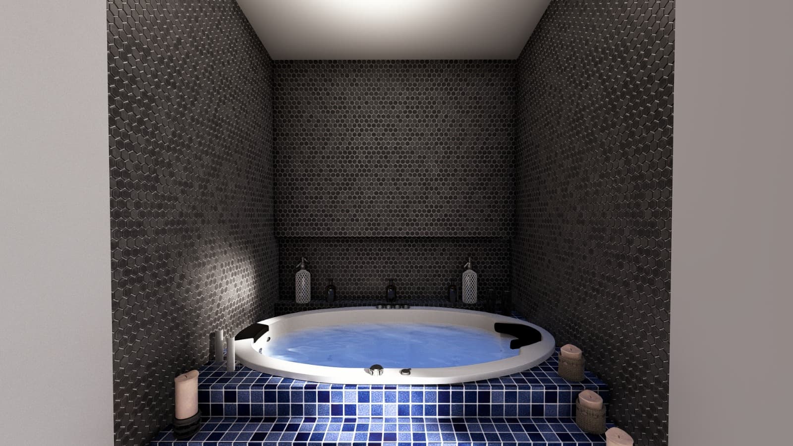 Hot tub in a spa lodge